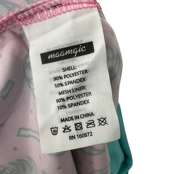 Maamgic Mens Pineapple Graphic Swim Trunks Size XL Pink Yellow Lined Zip Pocket - Picture 6 of 8